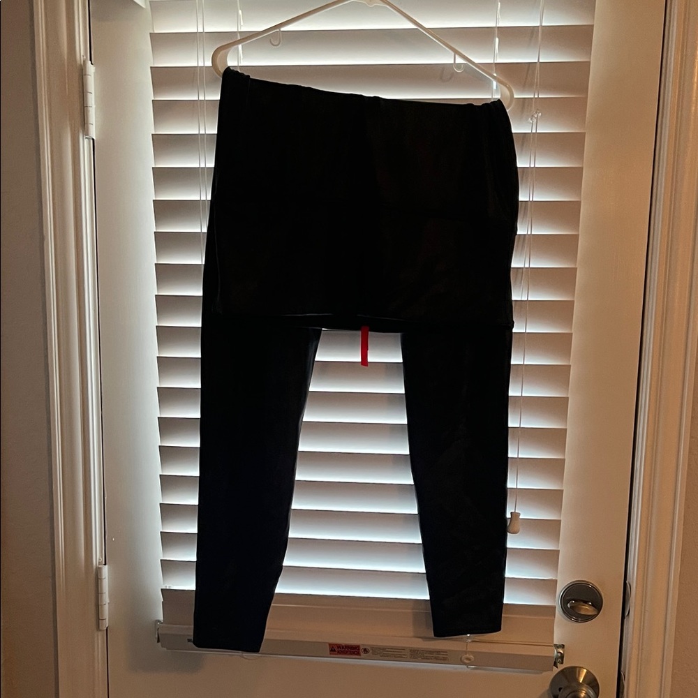 SPANX Faux Leather Look Black Leggings